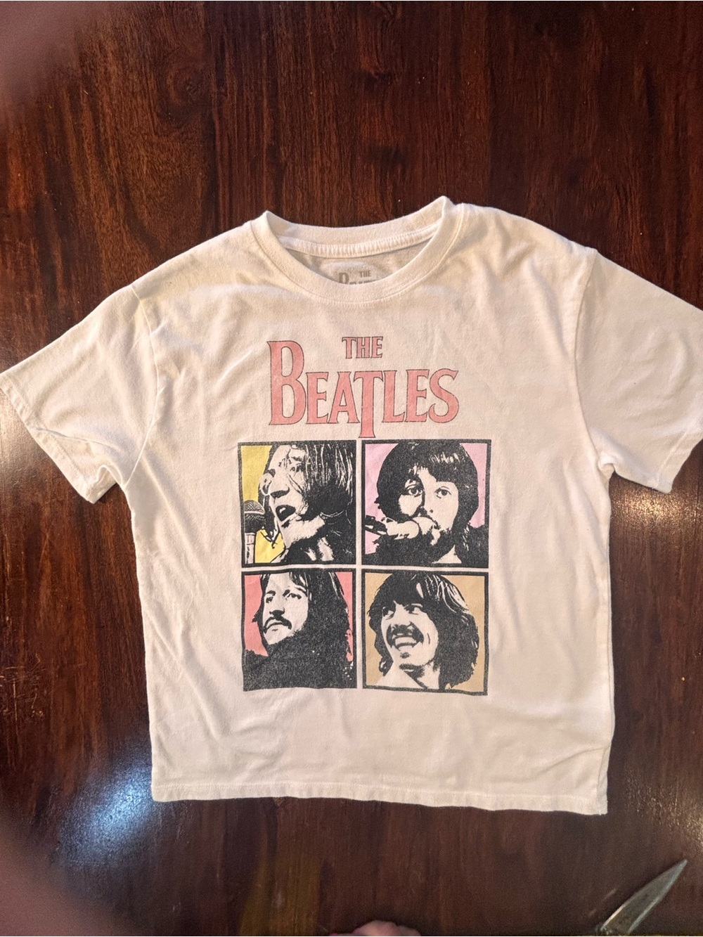 Beatles Graphic T-Shirt White Short Sleeve Size S (6/7) Rock & Pop Music